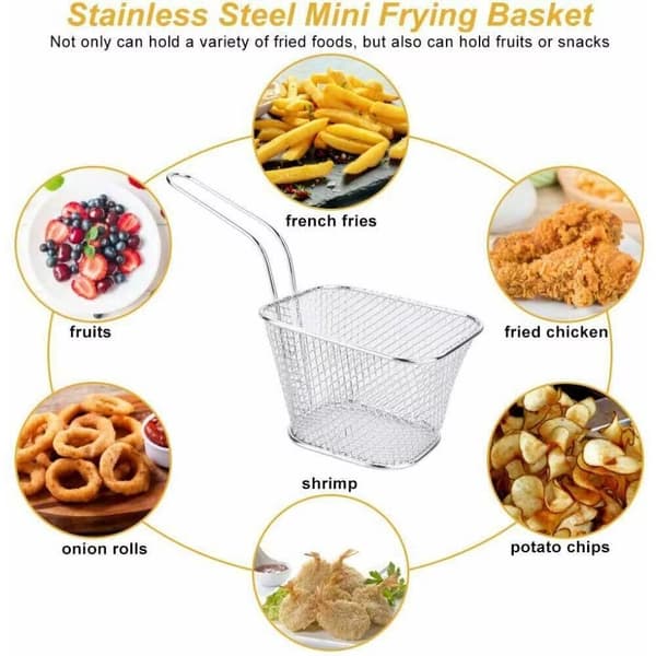 Pommes frites-serveringskorgar - 8-delat Set - Mini - Aluminiumlegering