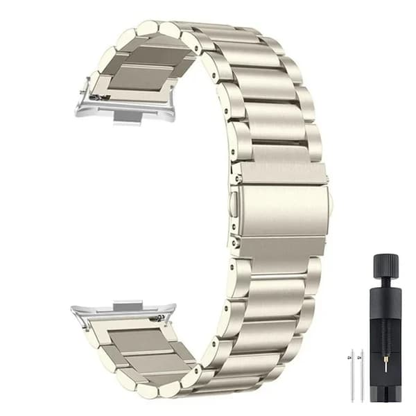 Urrem - Til Redmi Watch 4 - Rustfrit Stål - Metalrem - Spænde - Starlight