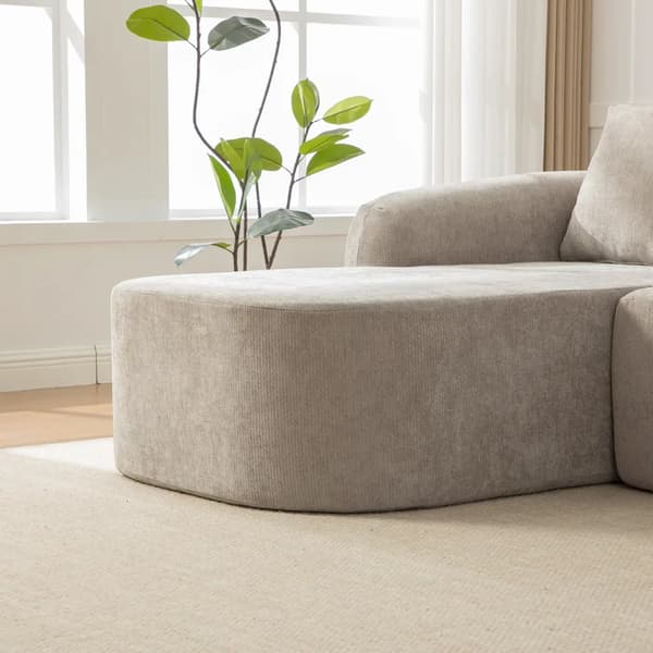 Modulsoffa - Modern Soffa - Chenille - 30D Elastiskt Skum - Halkfri - Högervänd - Grå