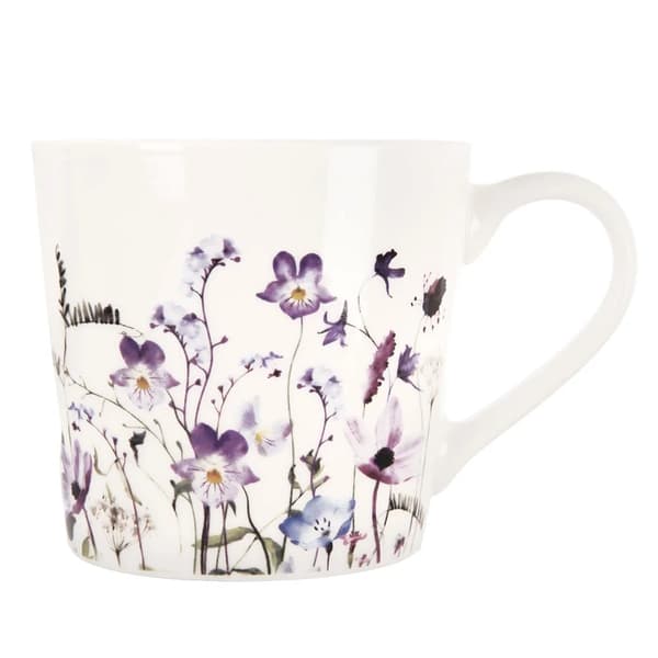 LOUKA - Blomstret Porcelænkrus - 430 ml