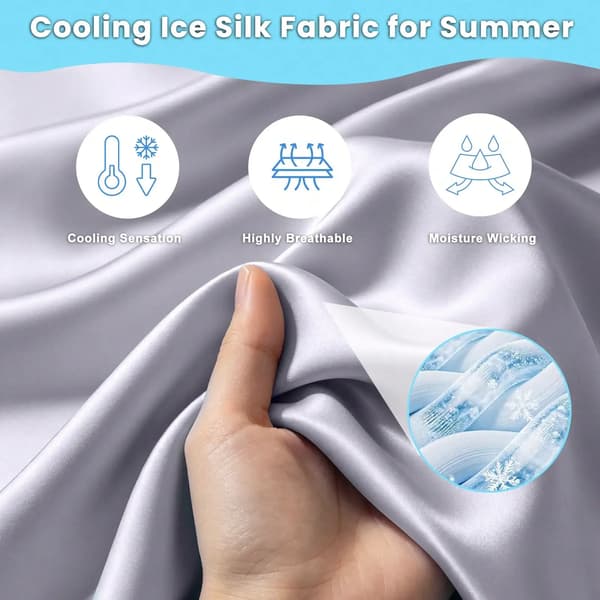 Sommar gravidkudde - Sidosovkudde / amningskudde - Kylande stöd - Multifunktion - Rektangulär - Polyester/bomull - Ljusgrå