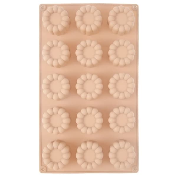 Silikoneform til kager - Blomsterform - 28 x 17 x 2,5 cm - Beige