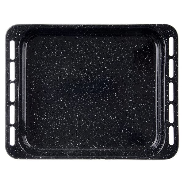Emaljeret bageplade - Dyb - 45,5 x 36 x 5 cm - Metal - Sort