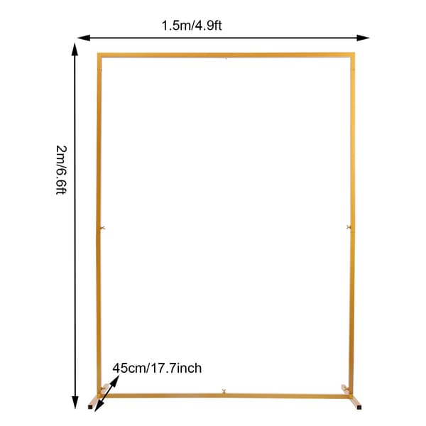 Rektangulär Bröllopsbåge - Metallställning - Återanvändbar - 2 x 1,5 m x 45 cm - Gul