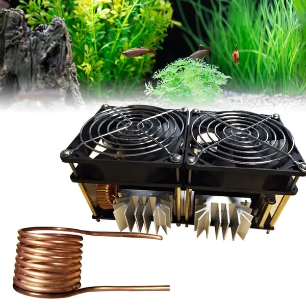 ZVS induktionsvarmer - Printmodul/driver - 1800 W - 12–48 V - 40 A - Flyback-driver - Kobberrør - Sort