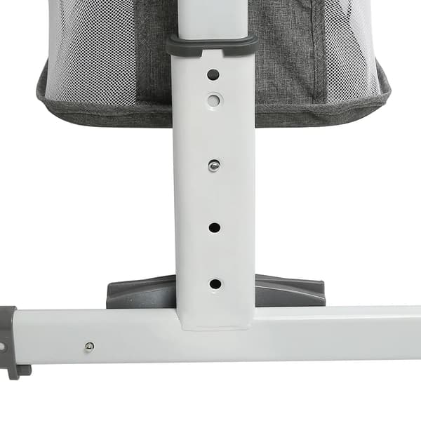 Babyseng - Samsovningsseng/Bedside crib - Højdejusterbar - Metalramme - Til 0–12 måneder - Grå