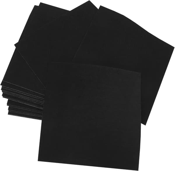 Selvklæbende tæppefliser - 20 stk. - 50 x 50 cm - 100 % polyester - PP-bagside - Ensfarvede - Sorte