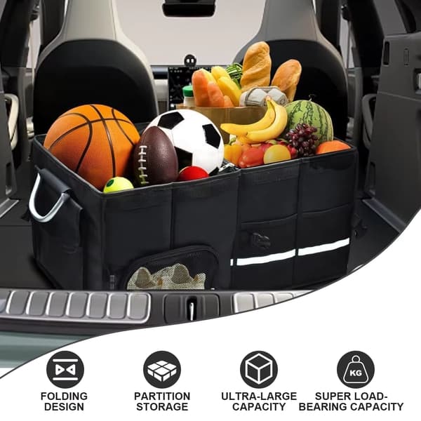 Sammenfoldelig bagagerumsorganizer - Bilorganizer - 28 l - Vandtæt - 1680D Oxfordstof - Let - Rektangulær - Til camping