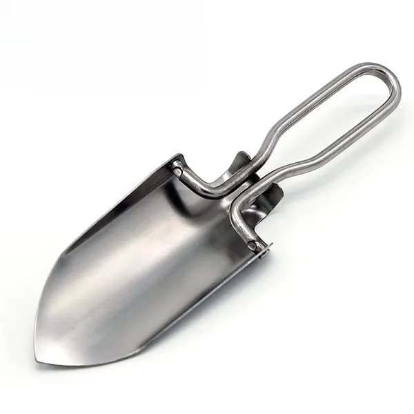 Hopfällbar trädgårdsspade - Handspade i rostfritt stål - Multifunktionell för plantering och omplantering - Bärbart verktyg - 2-pack