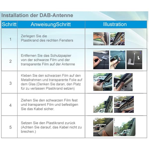 DAB/DAB+ bilantenne - Bilradioantenne - Til Android bilradio - Kompatibel med USB-DAB - Digital Audio Broadcasting - Universal montering
