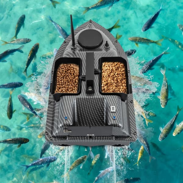 Fiskefoderbåd - RC Agnbåd - GPS Navigation - 2x 5200 mAh Batteri - Dobbeltmotor - ABS Plast