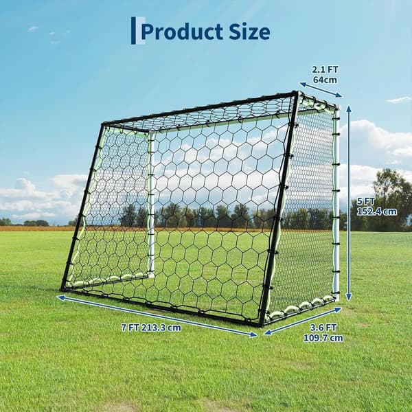 Fodboldmål - Rebounder Net 213x152 cm - Træningsnet Til Skud Og Aflevering - Til Have Og Baghave - Polyester