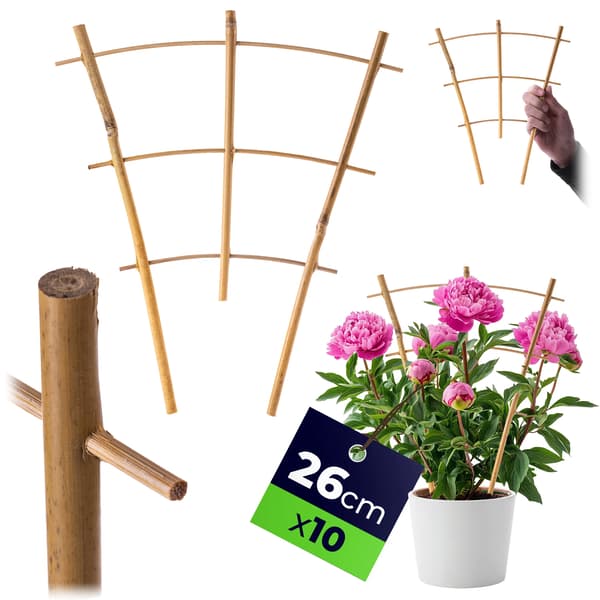 Bambustöd för pergola - Stegstöd - 26 cm - 10-pack