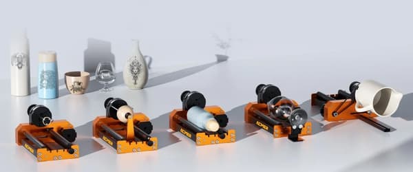 M4 4-i-1 laserrotationsmodul - CNC 4:e axel - 3-backschuck 4–64 mm - För glasflaskor och välvda ytor