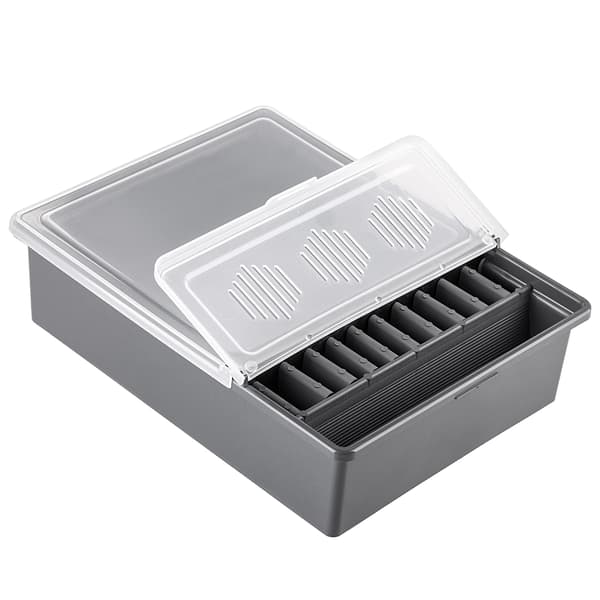 Bifoderare - Boxfoderare för bikupor - Plast - 3-kammare - Transparent lock - 2,4 l sirapsfoder - 1 st - Grå