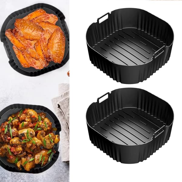 Silikonform för luftfritös - 2-pack - Återvinningsbar - Non-stick - Ugnssäker