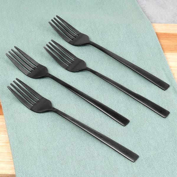 Dessertgafler - 4 stk. - Rustfrit stål - Sorte