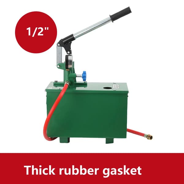 Handtrycktestpump - Manuell trycktestpump - Anslutning 1,27 cm - Rostfri - Elfri - För rör - För värme och solsystem