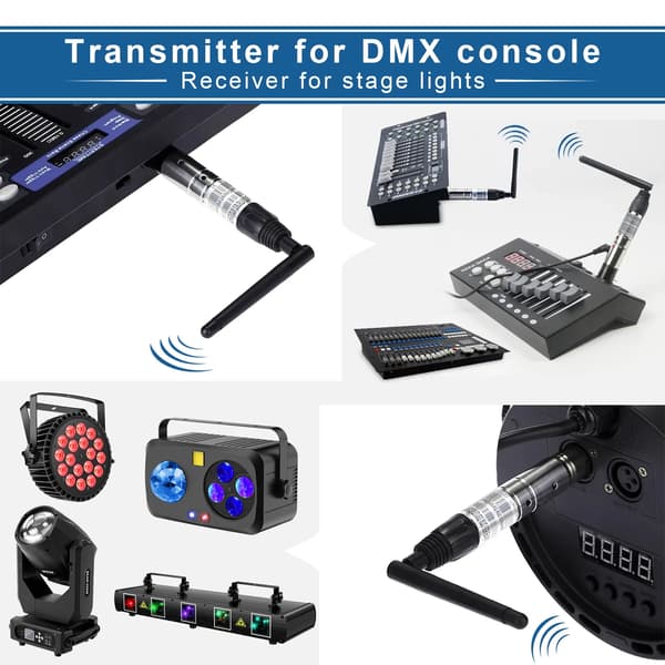 Trådløs DMX512-sender - DMX-controller til DJ- og scenebelysning - 2 stk. - 5 V - 5 W - DC