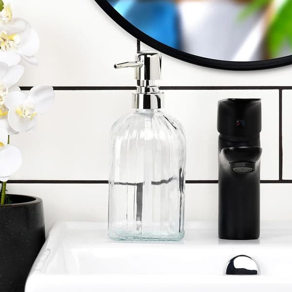 Sæbedispenser - Glas - 550 ml - Sølv