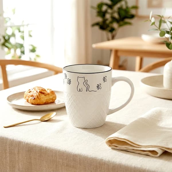 Krus - CODE - Porcelæn - 380 ml - Hvid