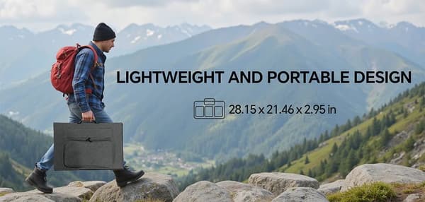 Bærbart solpanel - 400 W foldbart solcellepanel - 24,3 % høj effektivitet - IP65 vandtæt - MC4/XT60/DC output - til camping & nødstrøm