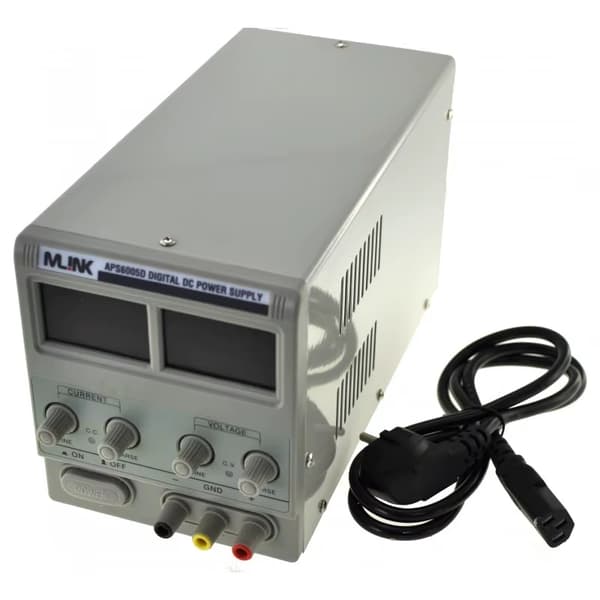 Justerbar DC-strømforsyning - Model APS6005D - 60 V - 5 A - LED-display