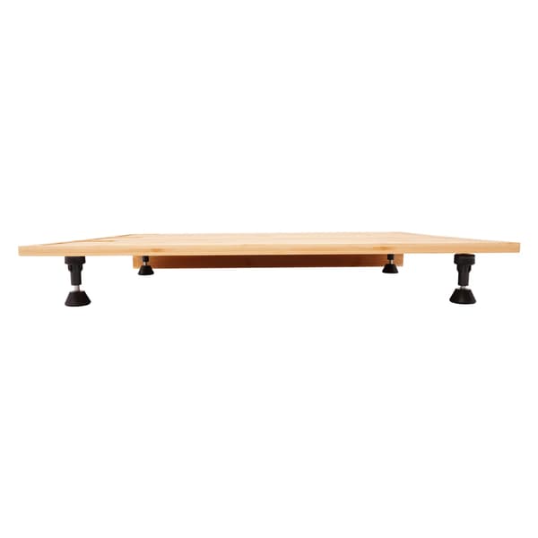 Bambu bricka spishällsskydd - Rektangulär serveringsbricka - 75x54 cm - Avtagbara fötter - Saftspår - Träfärg