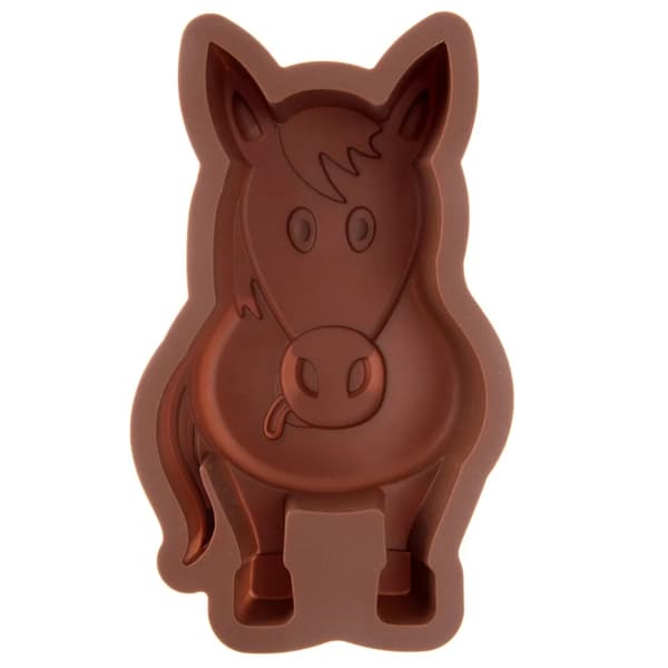 Hestebageform - Silikoneform - 19 x 10 x 4 cm - Brun