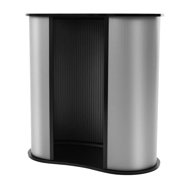 Messedisk - Promotionstand/Salgsdisk - 40×90×90 cm - Plast - Plastramme - Grå