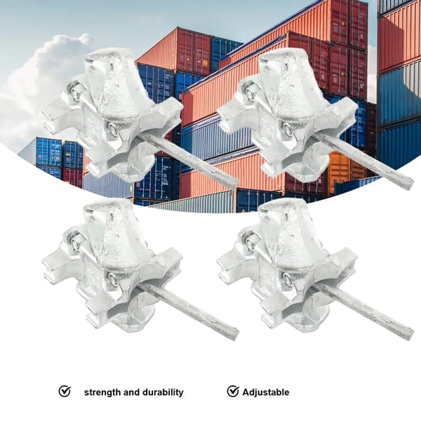 Twistlock för container - Manuell mekanisk - Justerbart - Galvaniserat - 4-pack