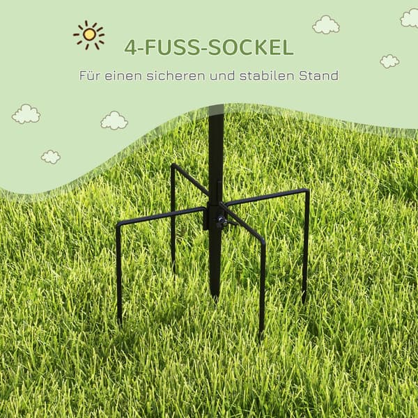 Udendørs fuglefoderstation - Fuglefoderstativ - Rustfrit stål 54,5×54,5×208 cm - 4 kroge - Armygrøn