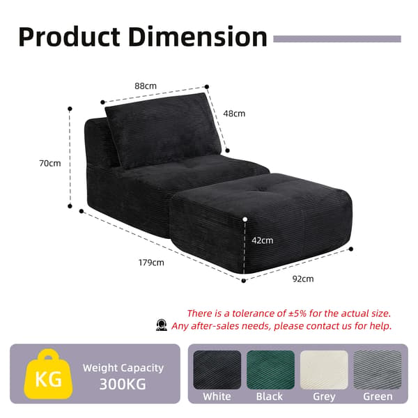 Modulsoffa - Enkel sittmodul - Modern - L-formad - Modulär - Blandtyg - Montering krävs - Vardagsrum