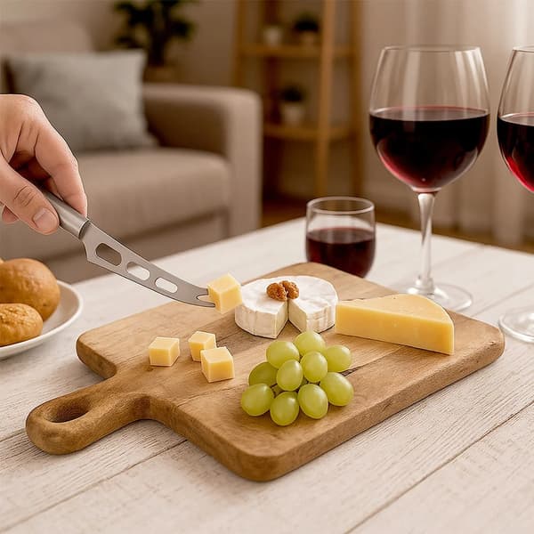 Ostekniv - Rustfrit Stål - 26,5 cm - 14 cm Bladlængde - Sølv