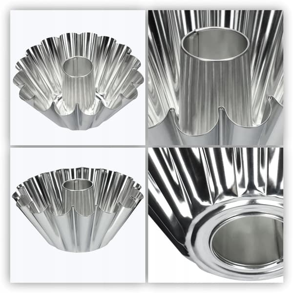 Bakform - Sockerkaksform med mitt rör 22 cm - Metall - Ringform - Silver