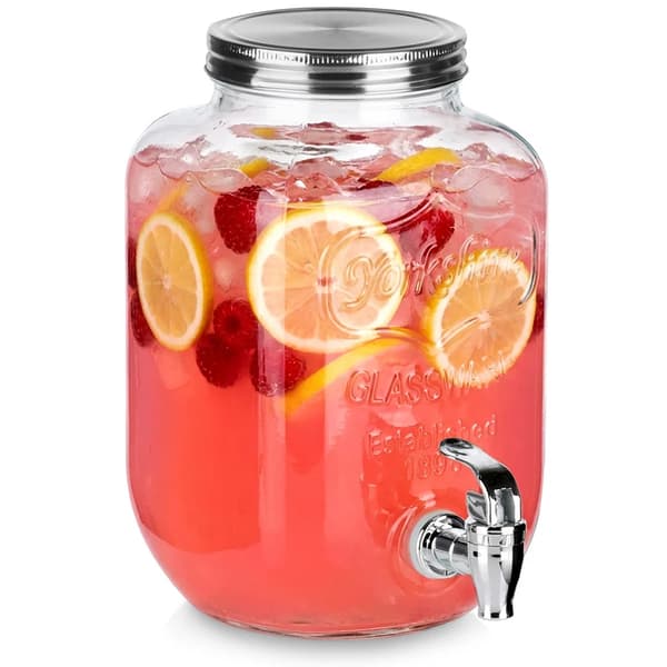 Drikkedispenser - Glasbeholder med Glashane - 4 l - Farveløs