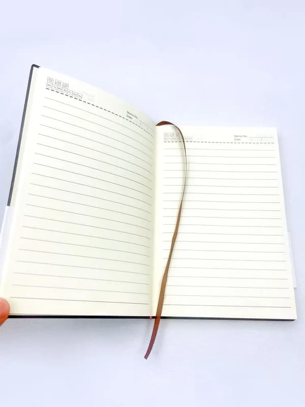 Notesbog A5 - Læder Notesbog - 160 Linjerede Sider - Journal & Dagbog - Til Kontor & Studier - Blå