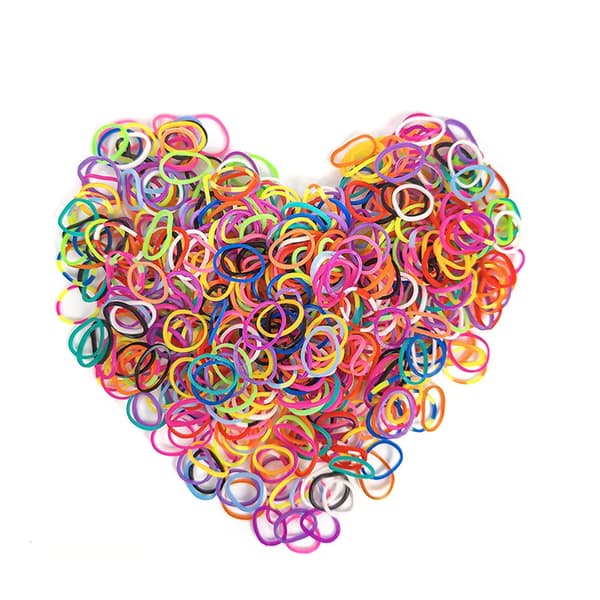 Loom gummibånd - Armbåndsloom sæt - 600 stk - Elastiske - Silikone - Til børn DIY smykker - Sort
