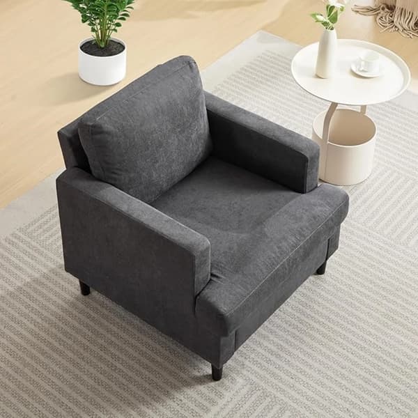 Vardagsrumsoffa - L-formad hörnsoffa - Metallram - Modern stil - Montering krävs - Bredd under 200 cm - Mörkgrå