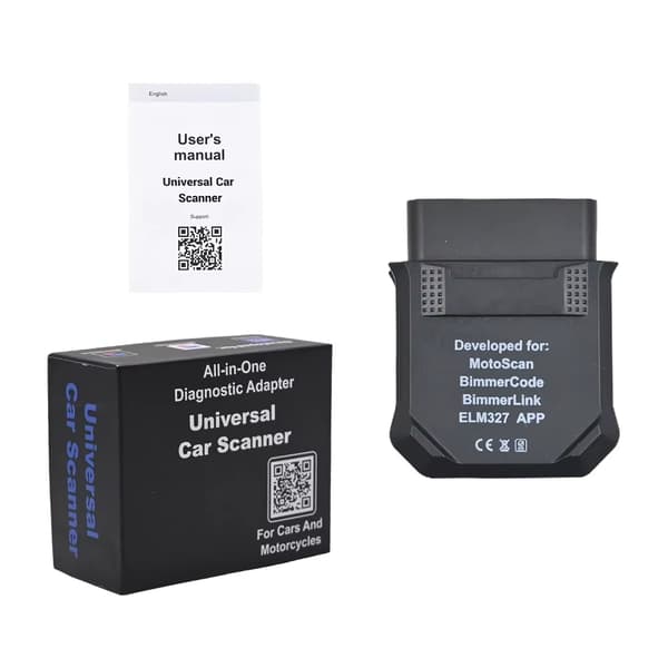 Universal bildiagnosescanner - UCS Scanner - Bluetooth 4.0 - OBD2-kodelæser - Til BMW-motorcykler - Android/iOS - MotoScan og BimmerCode