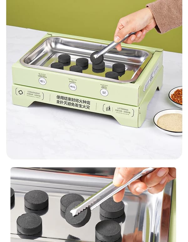 Engångsgrill - Portabel kolgrill - Utomhusgrill - Rökfri - Ugnsmodell