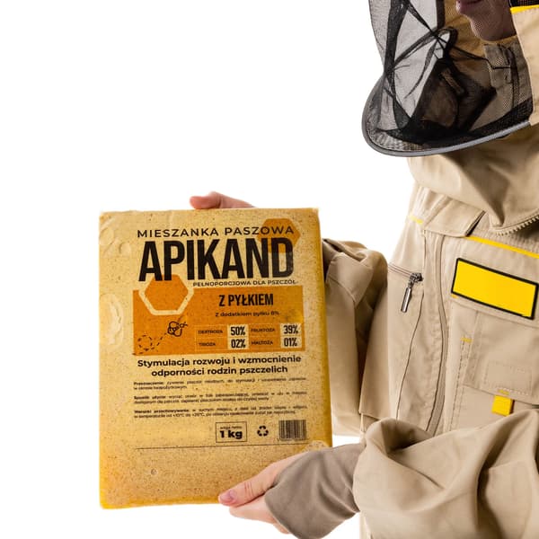 Foderkaka för bin - Komplett foderblandning - 8 % pollen - Bifoder för kupor och samhällen - 1 kg - Beige