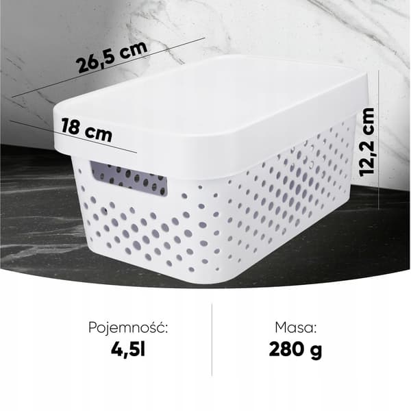 Förvaringslådor - 3-pack - Med lock - Plast - Vit