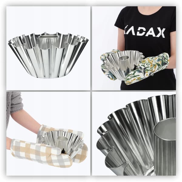 Bakform - Sockerkaksform med mitt rör 22 cm - Metall - Ringform - Silver