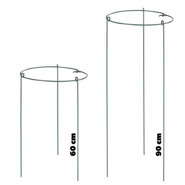 Växtstöd för trädgård - Runt ringstöd - 60 cm - Ljusgrön - 3-pack