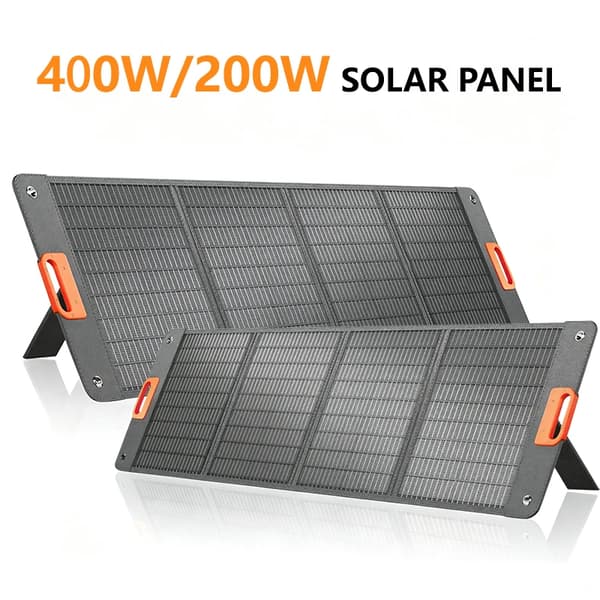 Bærbart solcellepanel - 200 W Foldbart solpanel - 17,6 V - 7,2 kg - 62,9 × 54 × 5 cm - Til camping og autocamper
