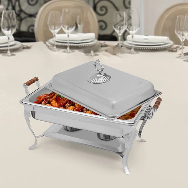 Chafing Dish Buffetvarmer - 9 L - Rustfrit stål - Buffetsæt - Sølv