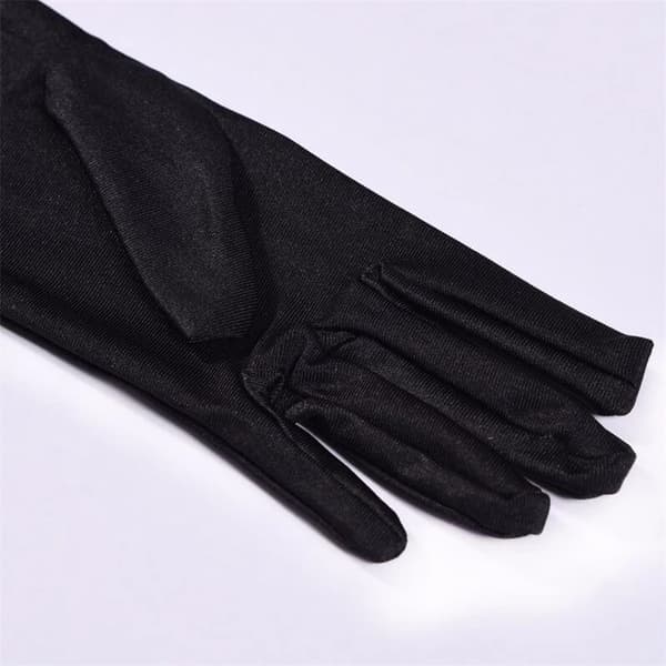 Lange Satinhandsker - Operahandsker - Til Kvinder - Elastan - One Size - Ensfarvede - Sorte