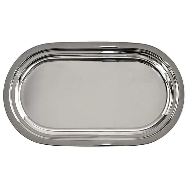 Serveringsbakke - Oval Bakke - Stål - 33,5 x 19,5 cm