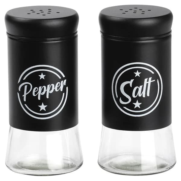 Salt- og peberbøsser - Sæt med 2 dele - Glas - Sort